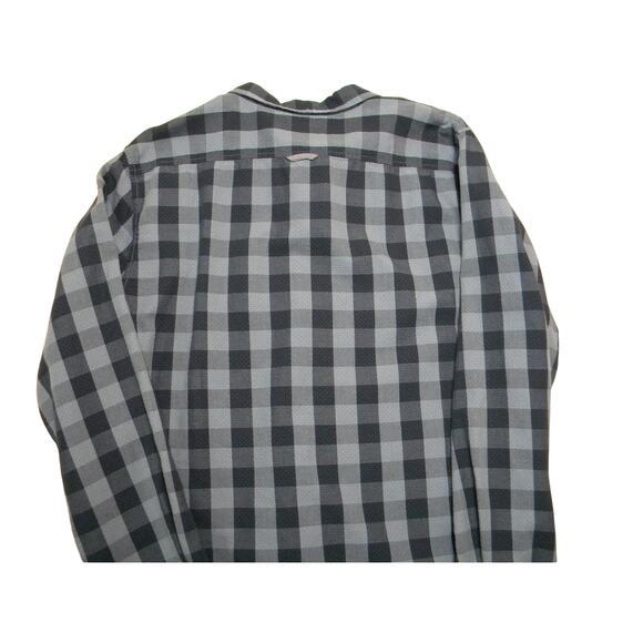 Flag & Anthem Men's Blue Checkered Button Up Long Sleeve Shirt 100% Cotton Large - Picture 2 of 5